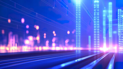 blue tech high-speed city