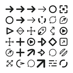 Black arrow vector icon pack