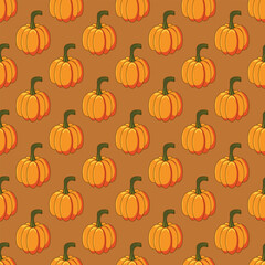 Pumpkins Pattern Background. Social Media Post. Vector Illustration.