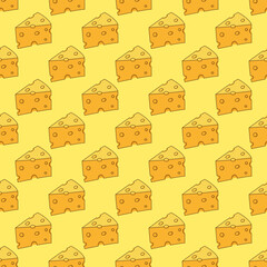 Seamless pattern with cheese doodle for decorative print, wrapping paper, greeting cards, wallpaper and fabric