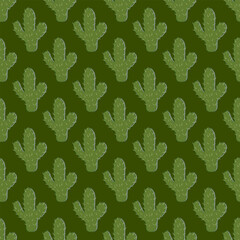 Seamless pattern with the image of a cactus. Vector illustration