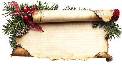 Santa�s List for Christmas Tradition - Isolated on White Background