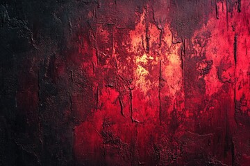 A textured wall surface, displaying a dramatic gradient of dark crimson to vibrant red hues.