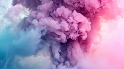 Fototapeta premium Abstract colorful ink swirling in liquid, vibrant colors, soft focus background