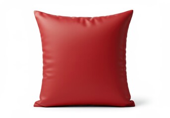 Isolated red pillow on white background for interior design mockup