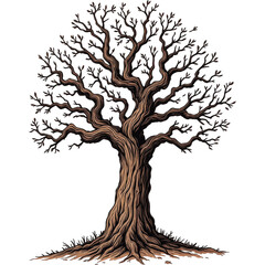 Bare Leafless Tree Silhouette