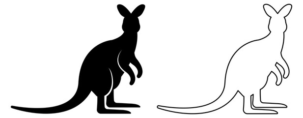 Discover the stunning Kangaroo Silhouette Collection with captivating Black and White designs