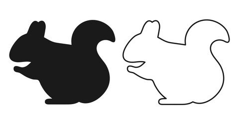 Stylized Black and White Squirrel Silhouettes, an artistic take on these charming creatures