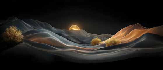 Nightfall Desert Landscape