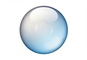 Translucent sphere with gradient of white to blue on a white background