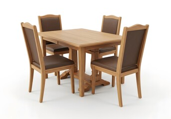 Wooden dining table and chairs