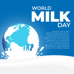 Vector illustration of World Milk Day social media template