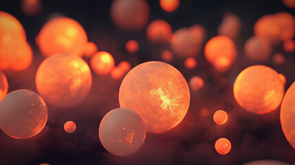 Glowing orbs in a dark, abstract design