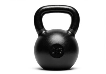 Fototapeta premium Isolated black kettlebell on white background for strength training and fitness