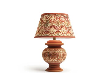 Contemporary Patterned Shade Table Lamps Isolated On White Background.