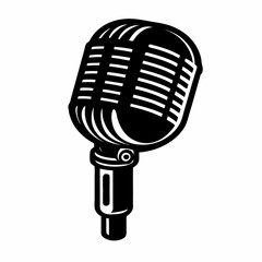 Fototapeta premium retro microphone isolated on white background