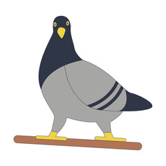 Cute Pigeon Character in Flat Cartoon Design. Vector Illustration.