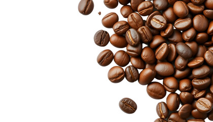 Naklejka premium Roasted coffee beans background for cafe menu and coffee shop promotion and advertising material design