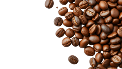 Roasted coffee beans background for cafe menu and coffee shop promotion and advertising material design