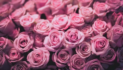 Obraz premium 可憐なくすみピンクのバラたち4