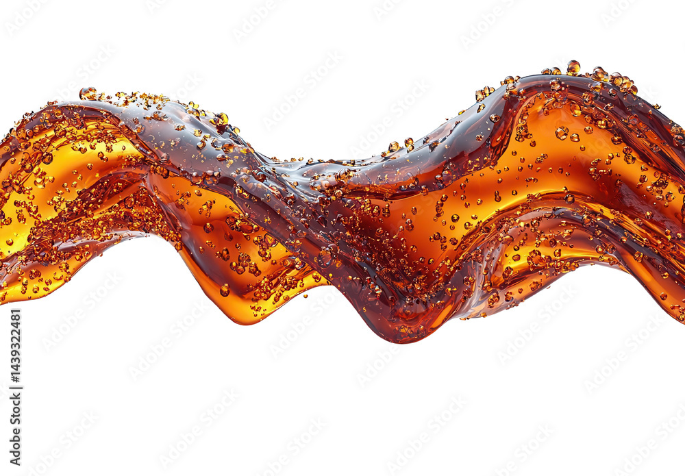 Poster transparent abstract colorful waves of orange and black, showcasing smooth flowing patterns. commerc