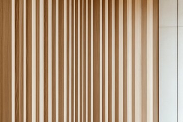 A long wooden wall with a series of brown stripes