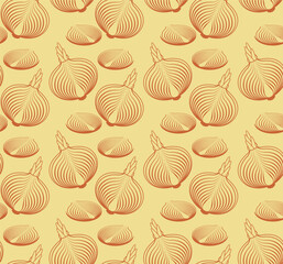 Onion pattern seamless. Onion bulb slice background. Vegetable texture
