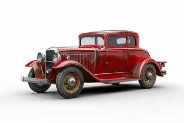 Timeless Beauty: Retro Coupe Isolated On White Background.