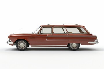 Classic Station Wagon from the 1960s Isolated On White Background.