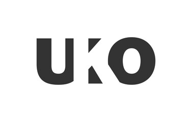 UKO logo design. Initial letter U K O bold font style for tech startups, consulting, corporate branding. Creative company name, headlines typography identity, trendy logotype.