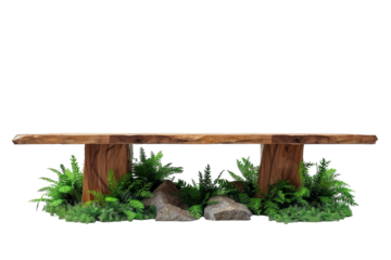 Green Office Table Design Isolated On White Background.