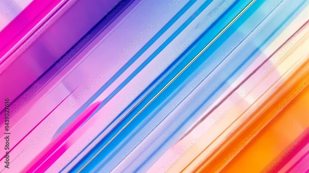 Poster vibrant diagonal stripes moving in dynamic color transition