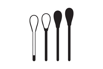 simple and unobtrusive cotton buds vector silhouette illustration isolated in white background