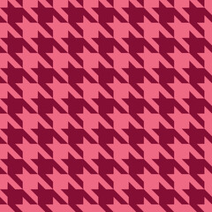 Bold pink and maroon houndstooth pattern.  Perfect for fashion, textile, or web design projects.