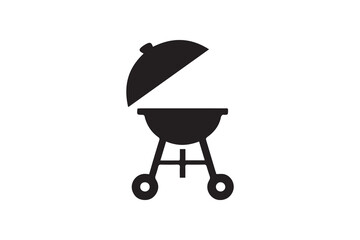 simple and unobtrusive Barbecue vector silhouette illustration isolated in white background