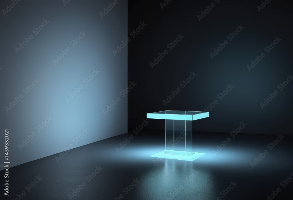 Poster a wooden table illuminated by soft, warm light, casting gentle shadows on its surface, creating a co