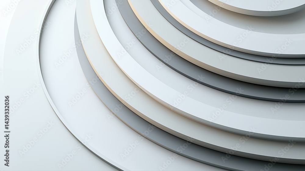 Poster abstract circular design with neutral tones abstract circle round rings layers three-dimensional art