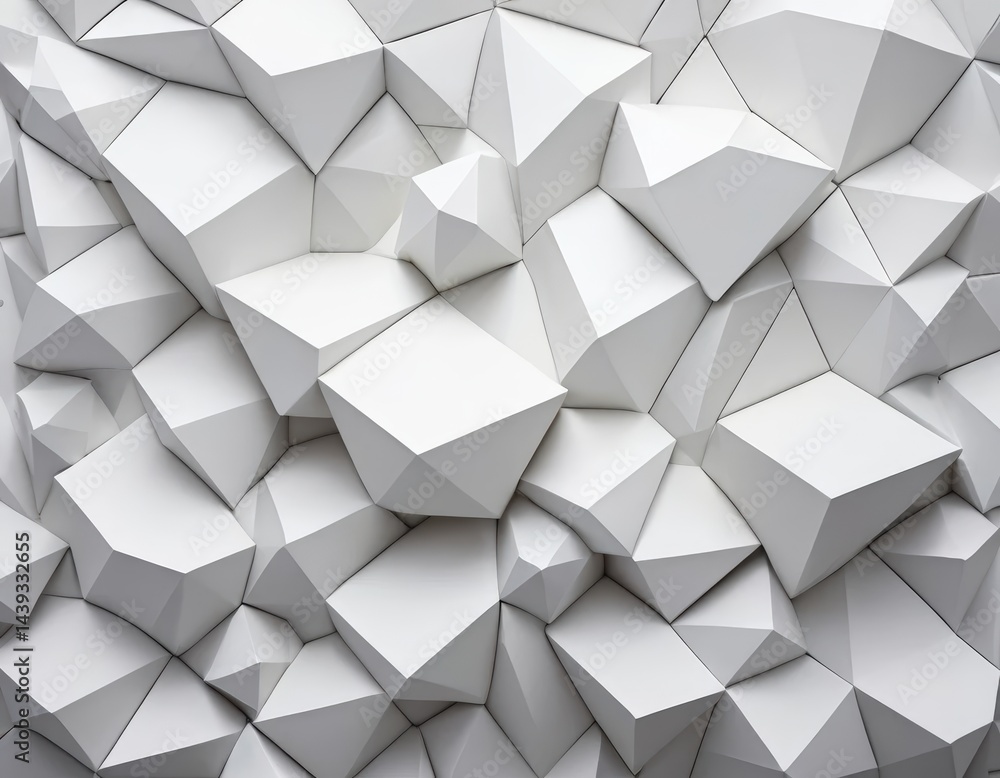 Poster a seamless background of white 3d cubes, varying in size and depth, creates a modern, textured surfa