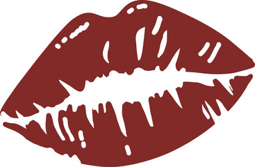 Kiss Mark - Red Lipstick Lips