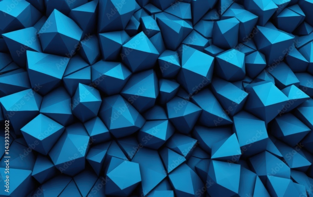 Poster a vibrant blue poly abstract background featuring a dynamic blend of geometric shapes and gradients,