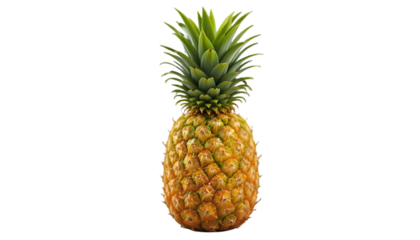 Isolated fresh pineapple tropical fruit close up shot for healthy eating and summer vibes on black background