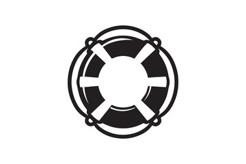 Obraz premium simple and unobtrusive Lifebuoy vector silhouette illustration isolated in white background