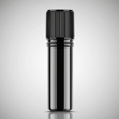 Elegant Dark Container With Cap for Liquid Material Stock Photo Minimalist Visuals and Shadows