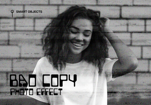 Retro Bad Copy Print Photo Effect Template