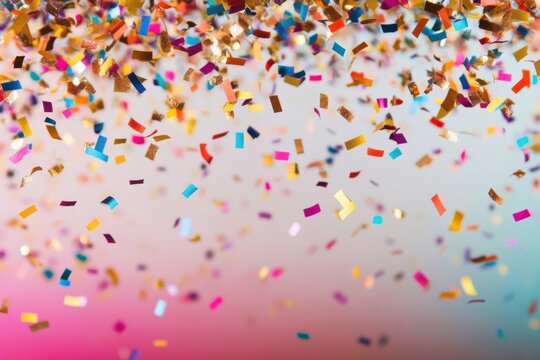 Colorful work milestone celebration banner showcasing vibrant confetti and festive decor for corporate events and employee appreciation