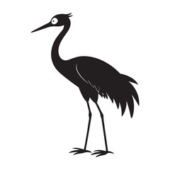 Obraz premium Crane bird vector art silhouette.