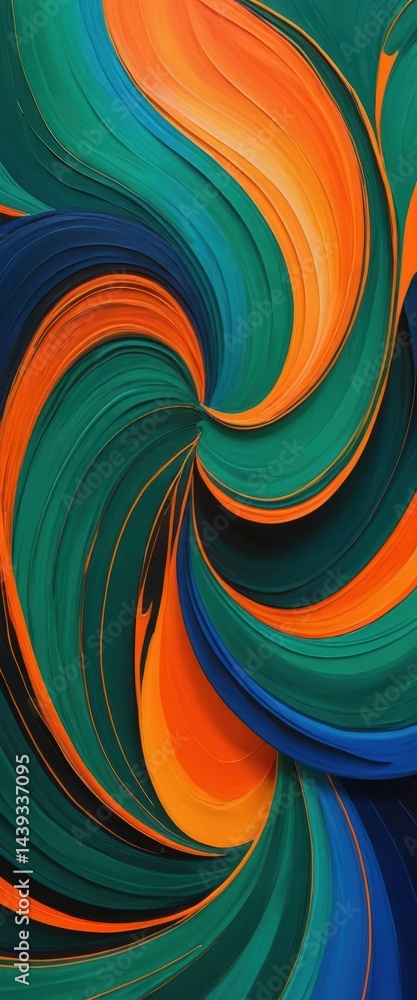 Poster vibrant abstract background featuring dynamic, swirling patterns in a spectrum of colors, blending s
