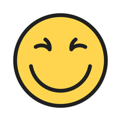 Laughing cheerful smiling face icon	