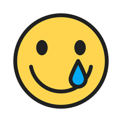 Crying tear drop face icon