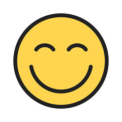 Simple smiling happy face icon	